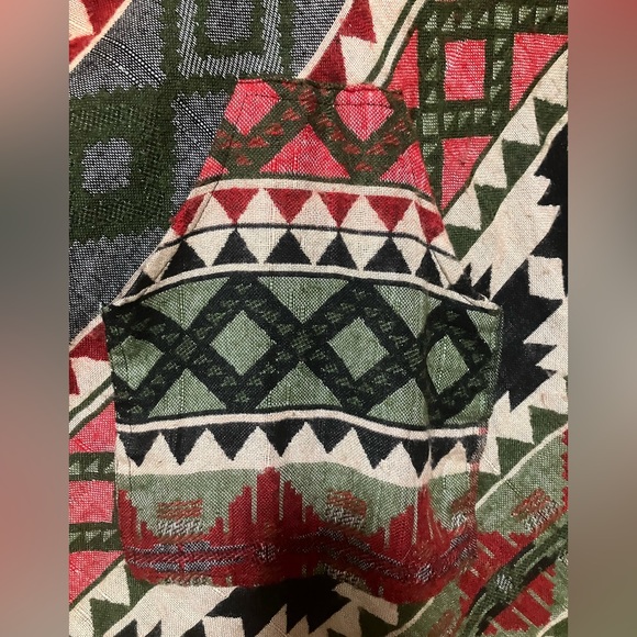 Geometric Patterned Poncho - Picture 2 of 4